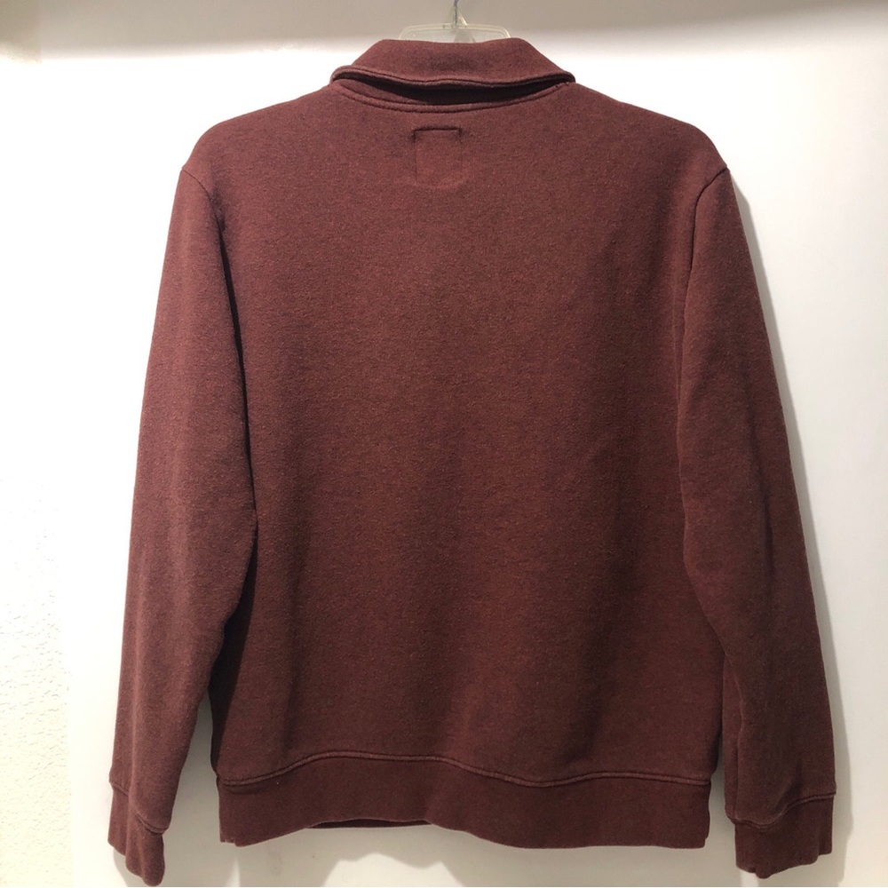 Levi’s Shawl Collar Sweatshirt Men XL Brick Red Blend Cuffed Pullover Casual - Picture 6 of 8